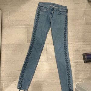 Sandro Lace Up Light Wash Women's Jeans size 36